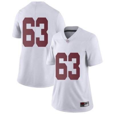 Women's Alabama Crimson Tide #63 Rowdy Garza White Limited NCAA College Football Jersey 2403XIBN6